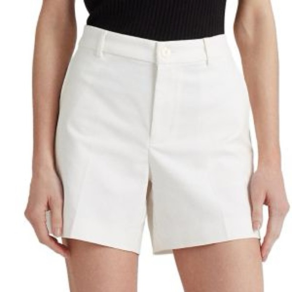 NWT Ralph Lauren Double-Faced Stretch-Cotton Pleat Shorts. Size 18W